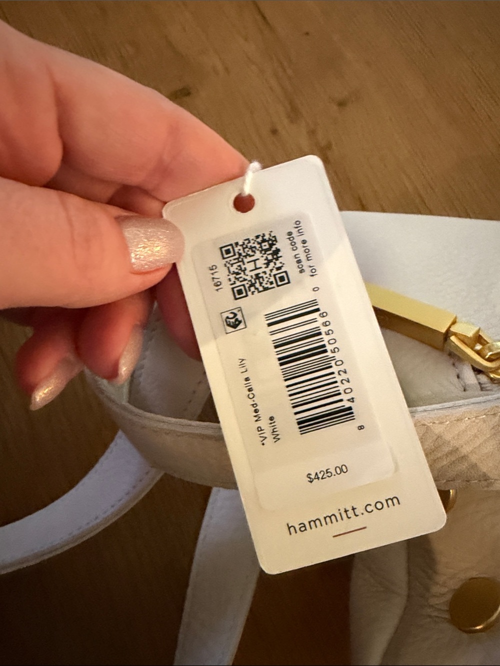 Hammitt White Leather Crossbody with Gold Hardware Accents - Picture 7 of 7